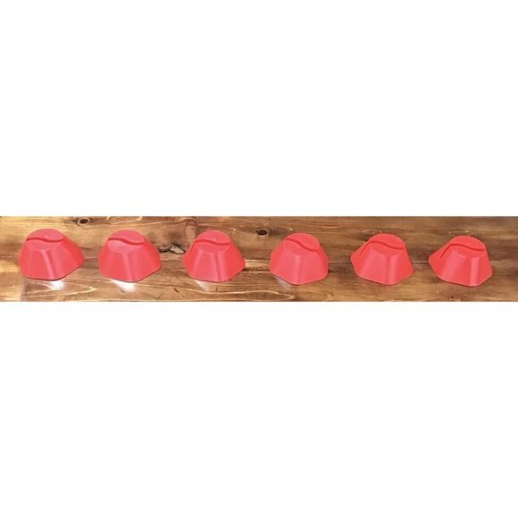 6 RED JARRAT INDUSTRIES DOUBLE DIPPER BOWL DISHWASHER MICROWAVE SAFE BPA FREE - Picture 2 of 4